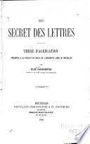 Du secret des lettres ...