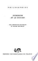 Durkheim et le suicide