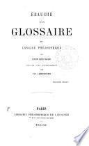Ébauche d'un glossaire du langage philosophique