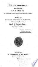 Éclaircissemens historiques en réponse aux calomnies dont les Protestans du Gard sont l'objet
