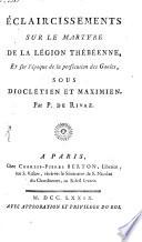 Eclaircissements sur le Martyre de la Legion Thébéenne