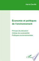 Economie et politiques de l'environnement