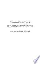 Économie politique et politique économique