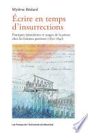 Écrire en temps d'insurrections