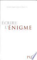 Écrire l'énigme