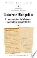 Écrire sous l'Occupation