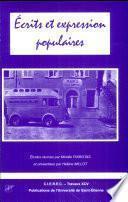 Ecrits et expression populaires