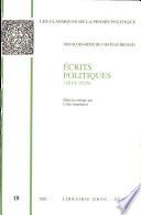 Ecrits politiques (1814-1816)