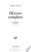 Écrits posthumes, 1922-1940