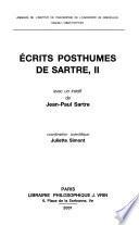 Ecrits posthumes de Sartre, II