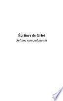 Ecriture de griot