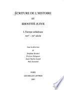 Ecriture de l'histoire et identité juive
