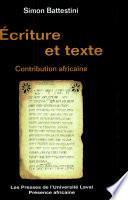 Ecriture et texte