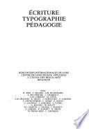 Ecriture, typographie, pédagogie