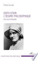 Edith Stein. L'oeuvre philosophique