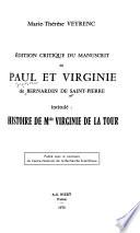 Édition critique du manuscrit de Paul et Virginie de Bernardin de Saint-Pierre intitulé Histoire de Melle Virginie de La Tour