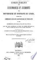 Édits, ordonnances royaux, déclarations et arrêts du Conseil d'État du roi concernant Canada