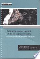 Éducation, environnement et développement durable ...