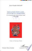 Éducation populaire, culture et animation
