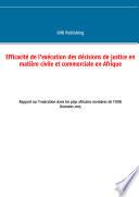 Efficacité de l'exécution des décisions de justice en matière civile et commerciale en Afrique