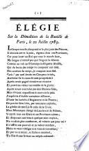 Élégie sur la démolition de la Bastille de Paris, le 22 juillet 1789