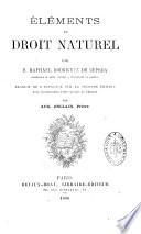 Eléments de droit naturel