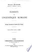 Éléments de linguistique romane ...