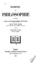 Éléments de philosophie concordant avec le programme officiel