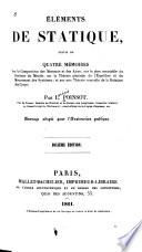 Éléments de statique, suivis de quatre mémoires sur la Composition des Moments et des Aires