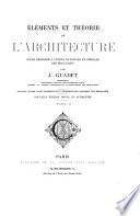 Éléments et théorie de l'architecture