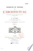 Éléments et théorie de l'architecture