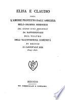 Elisa e Claudio ossia L'amore protetto dall'amicizia
