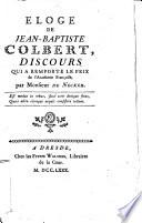 Eloge De Jean-Baptiste Colbert