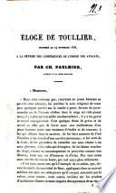 Éloge de Toullier
