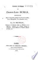 Eloge funèbre de Charles-Louis Dumas