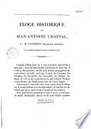 Éloge historique de Jean-Antoine Chaptal