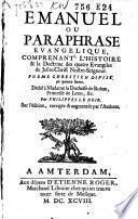 Emanuel, ou paraphrase évangélique