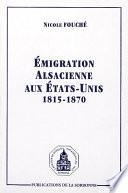 Émigration alsacienne aux États-Unis 1815-1870