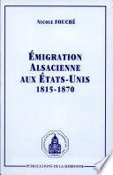 Emigration alsacienne aux Etats-Unis, 1815-1870