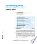 Emissions polluantes des moteurs thermiques