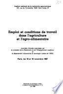 Emploi et conditions de travail dans l'agriculture et l'agro-alimentaire