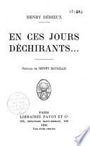 En ces jours déchirants ...