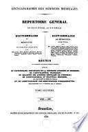 Encyclographie des sciences médicales. Répertoire général de ces sciences, au XIXe siècle