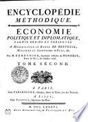 ENCYCLOPÉDIE MÉTHODIQUE. ÉCONOMIE POLITIQUE ET DIPLOMATIQUE.