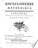 Encyclopedie Methodique Finances Tome Second