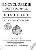 Encyclopédie méthodique. Histoire