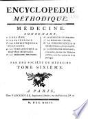 Encyclopedie methodique, ou par ordre de matières: Médecine