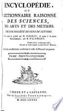Encyclopédie ou Dictionnaire raisonné des sciences, des arts et des métiers