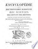Encyclopédie, ou, Dictionnaire raisonné des sciences, des arts et des métiers