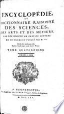 Encyclopédie, ou: Dictionnaire raisonné des sciences, des arts et des métiers